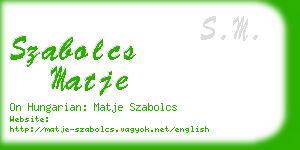 szabolcs matje business card